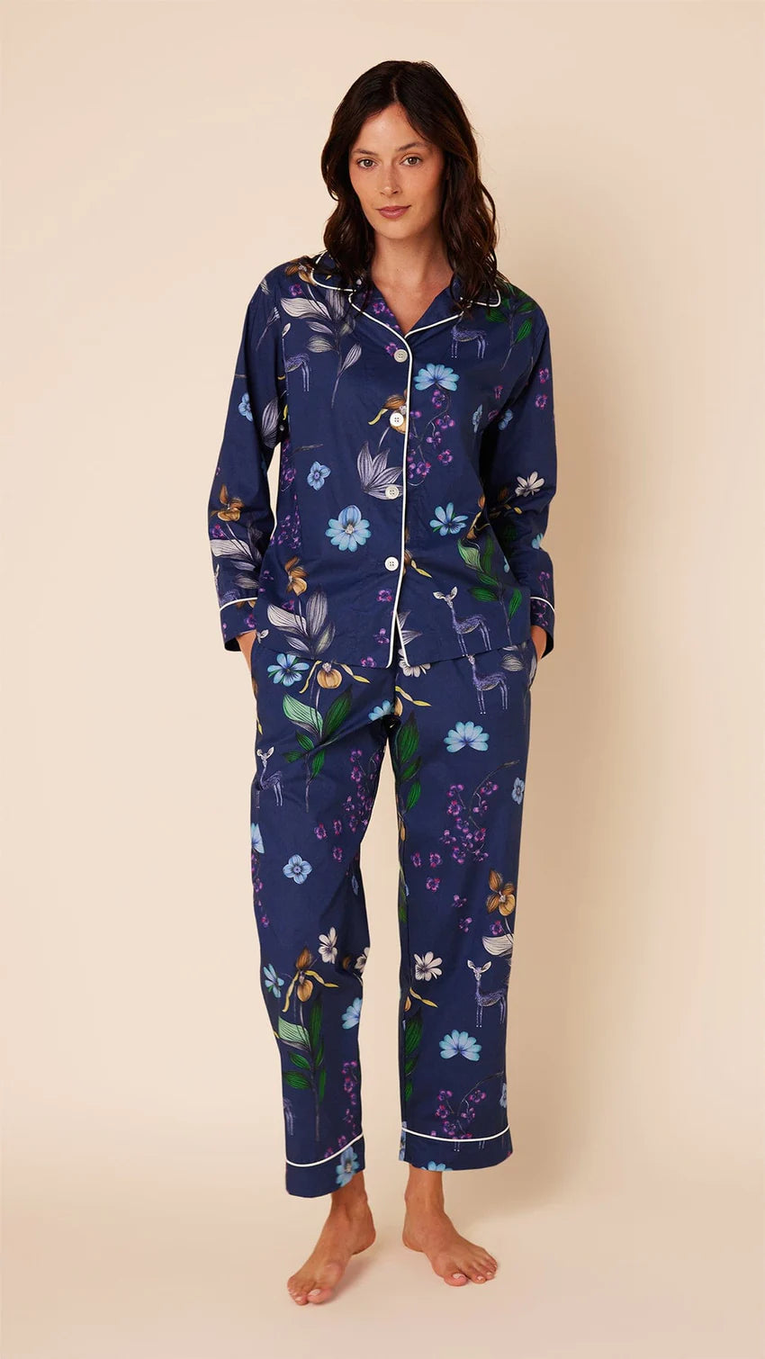 The Cats Pajamas Deerly Luxe Pima Cotton Pajama