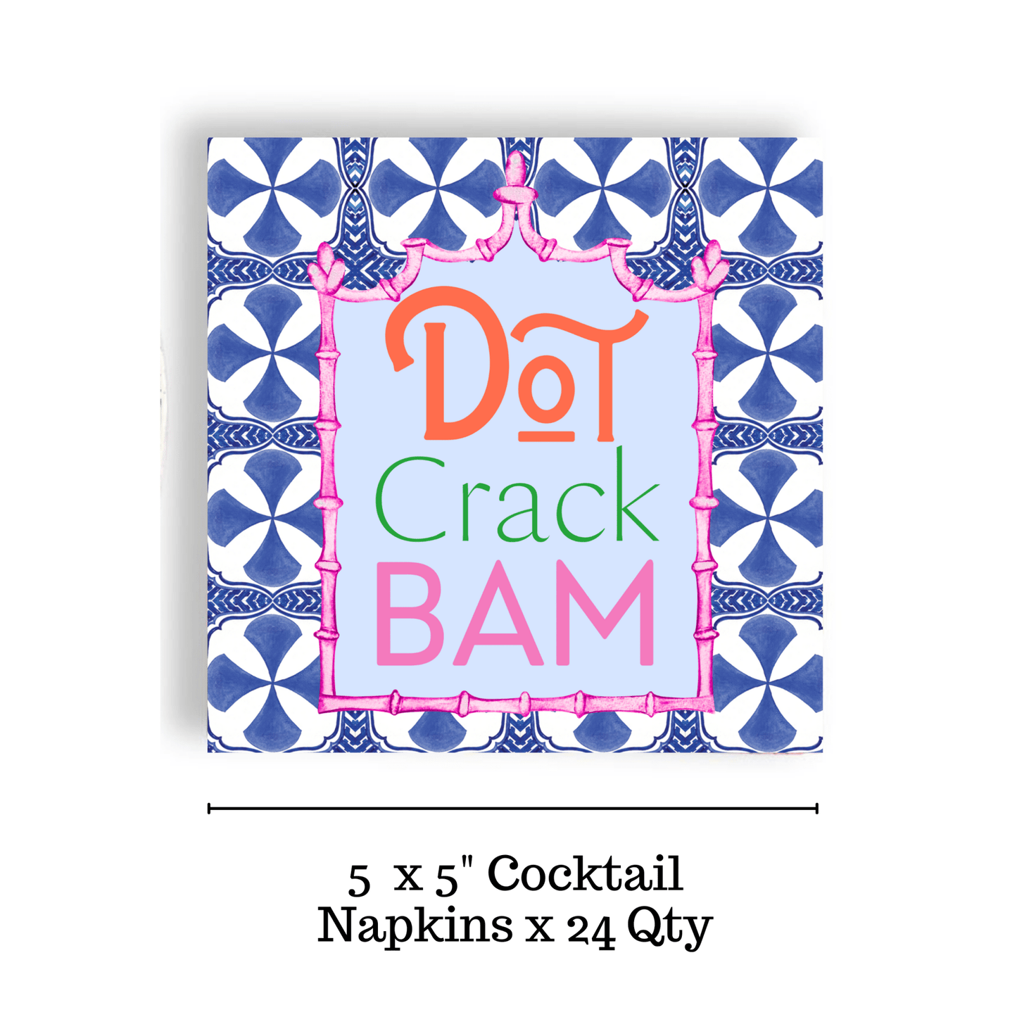 Mahjong Blue Tile 24ct Cocktail Napkin Separates (3 ply) - Bella Boutique