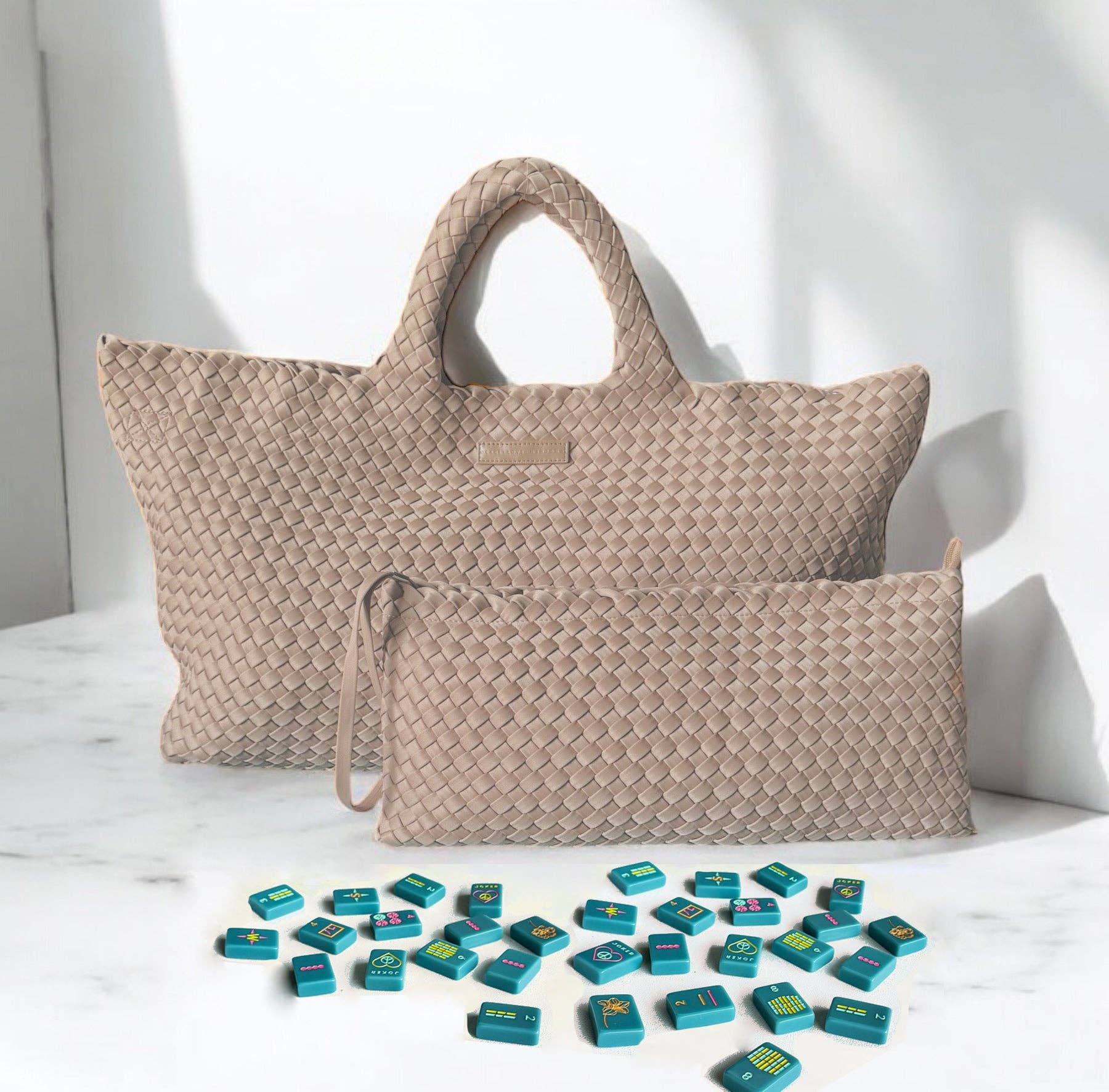 Woven Mahjong Carryall - Bella Boutique