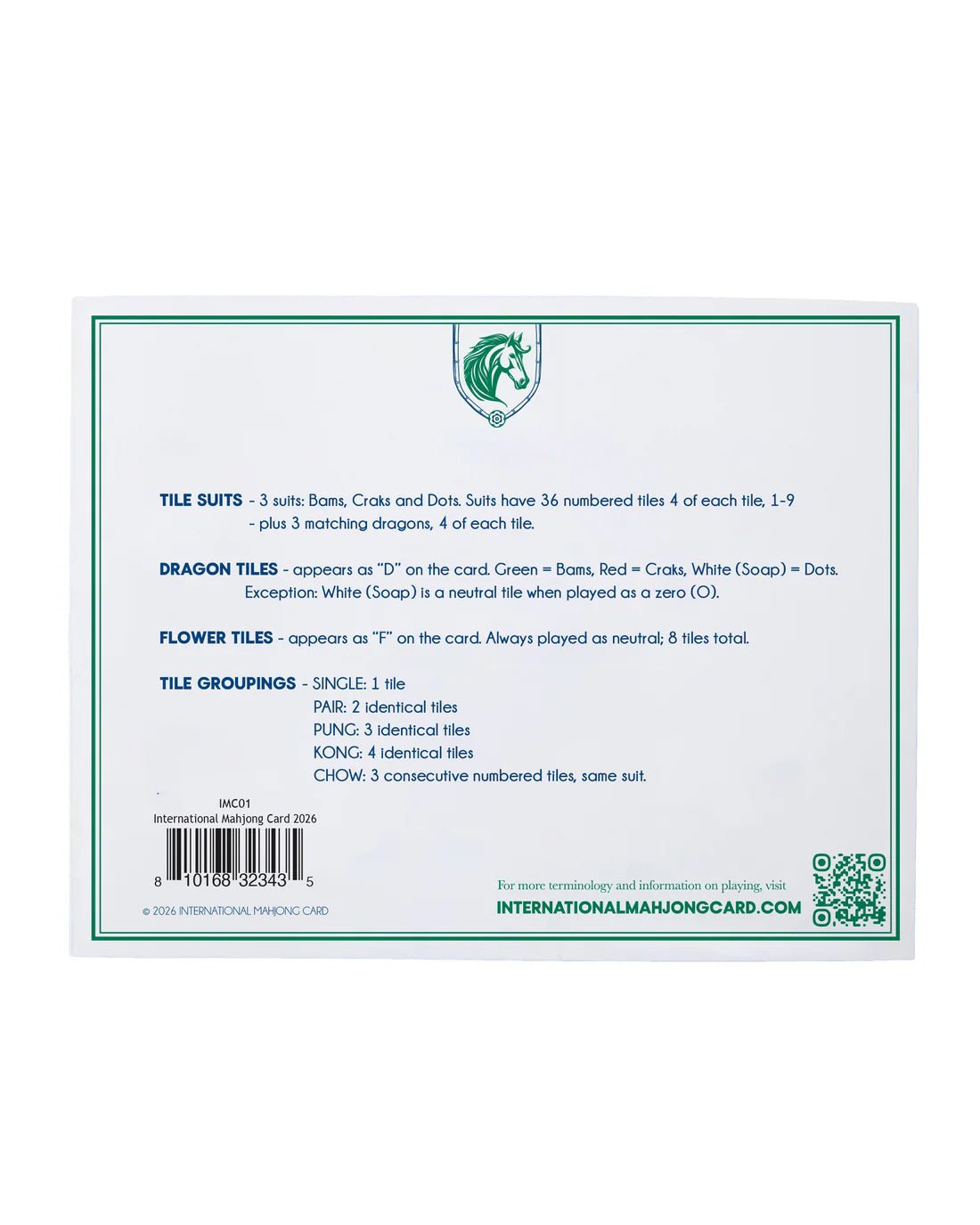 International Mahjong Card - Bella Boutique