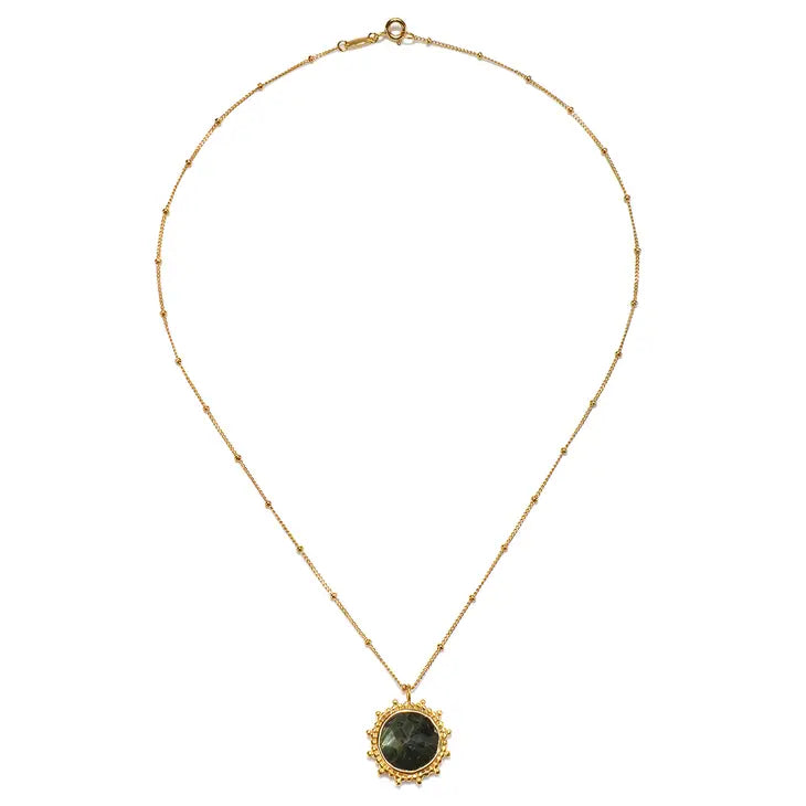 Labradorite Gold Necklace Crown