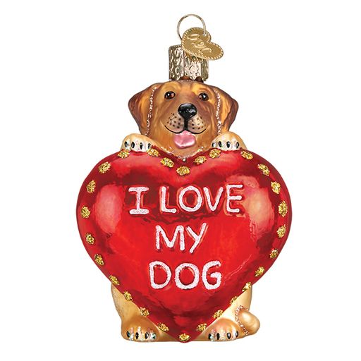 Old World I Love My Dog Ornament