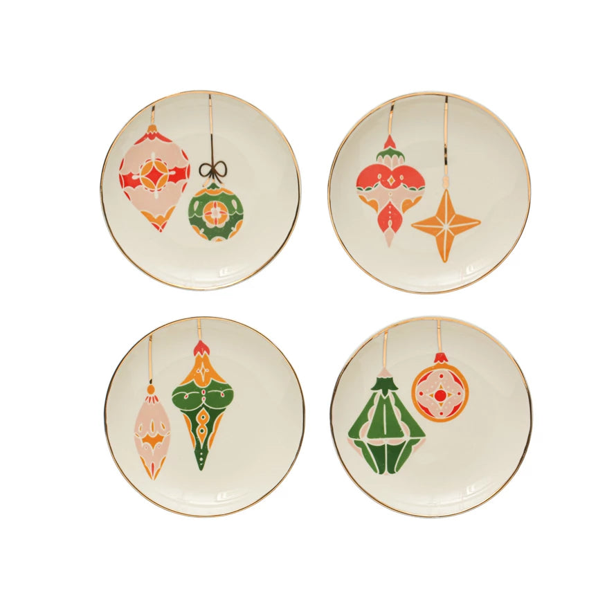 Stoneware Round Holiday Plate