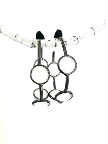 White gunmetal hoops