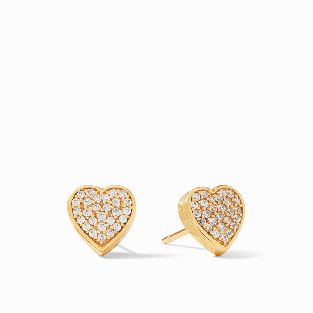 Heart Pavé Stud - Pavé CZ