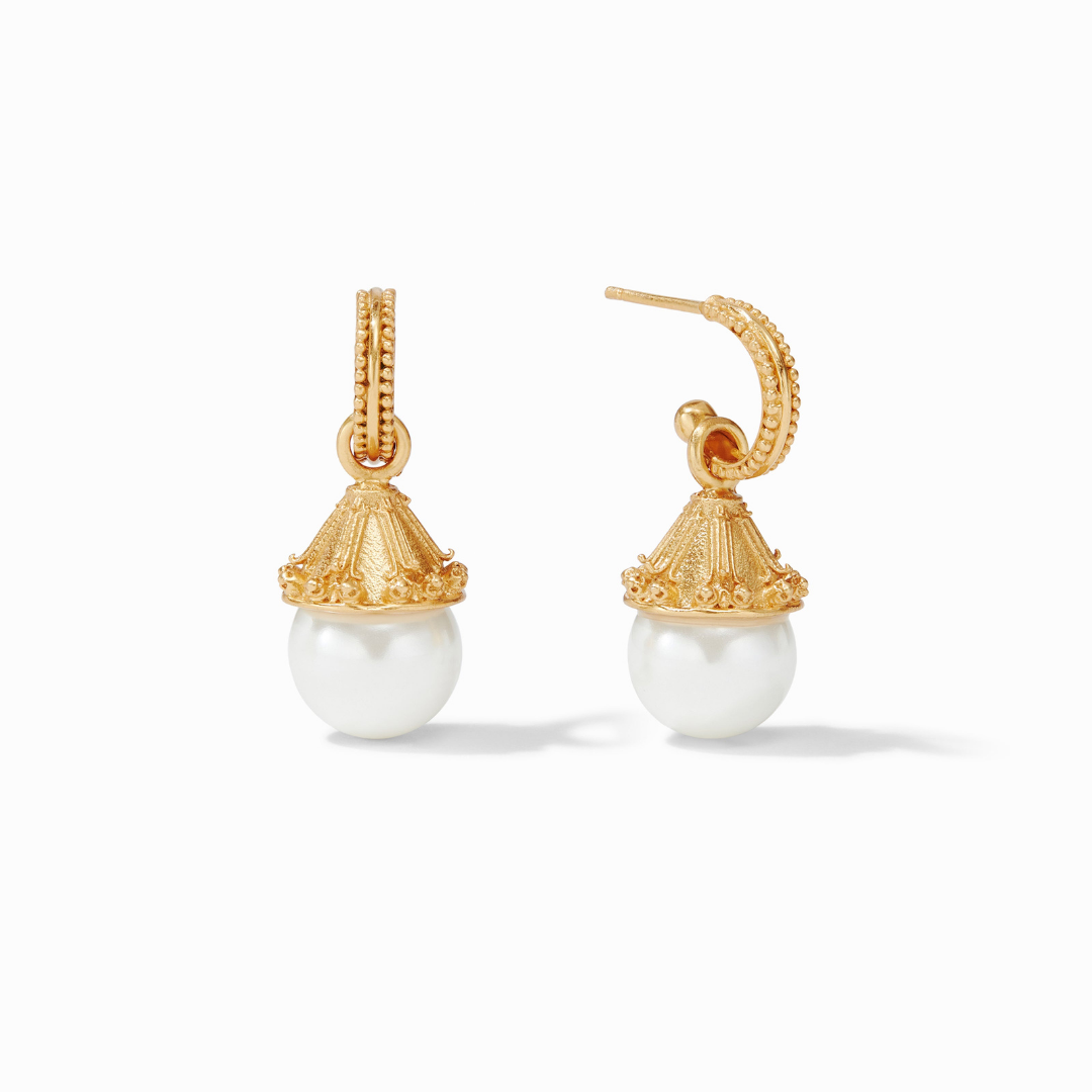 Meridian Pearl Hoop & Charm - Pearl