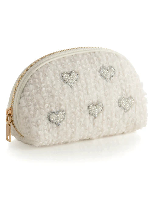 Hearts Boucle Zip Pouch