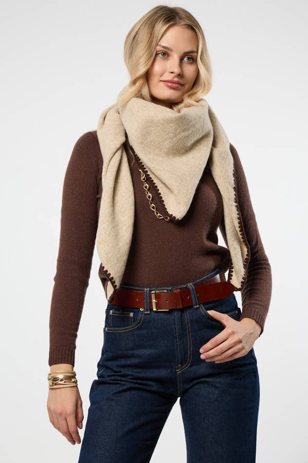 Knitted Triangle Shawl - Bella Boutique