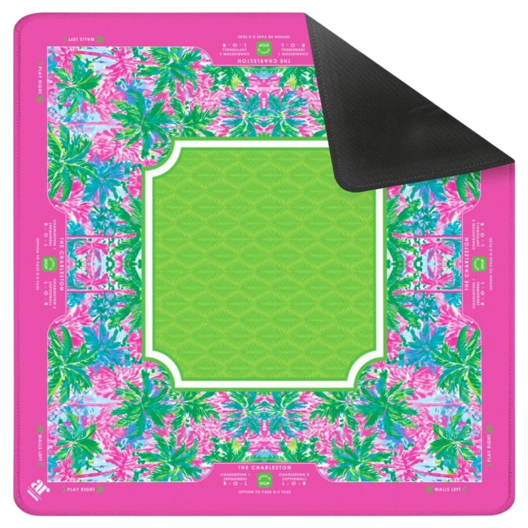 NEOPRENE Palm Beach Collection Mahjong Mat | Pink Blue Lime - Bella Boutique