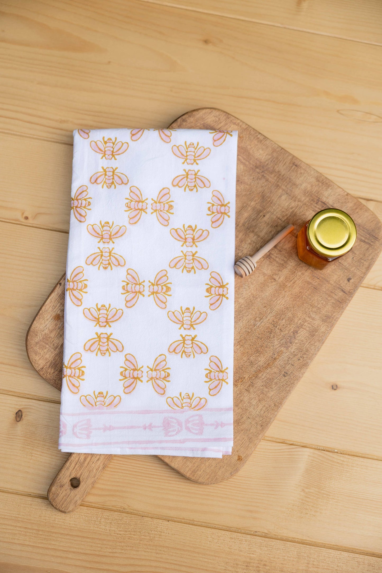 Tea Towel - Honeybees - Rose - Bella Boutique