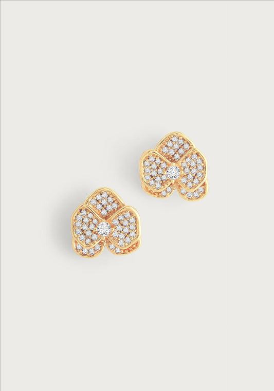 Orchid White Pave Stud