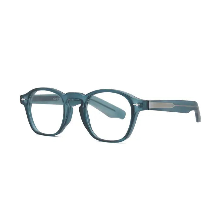 Ryan Simkhai Myles Matte Dark Teal Glasses with Blue Light