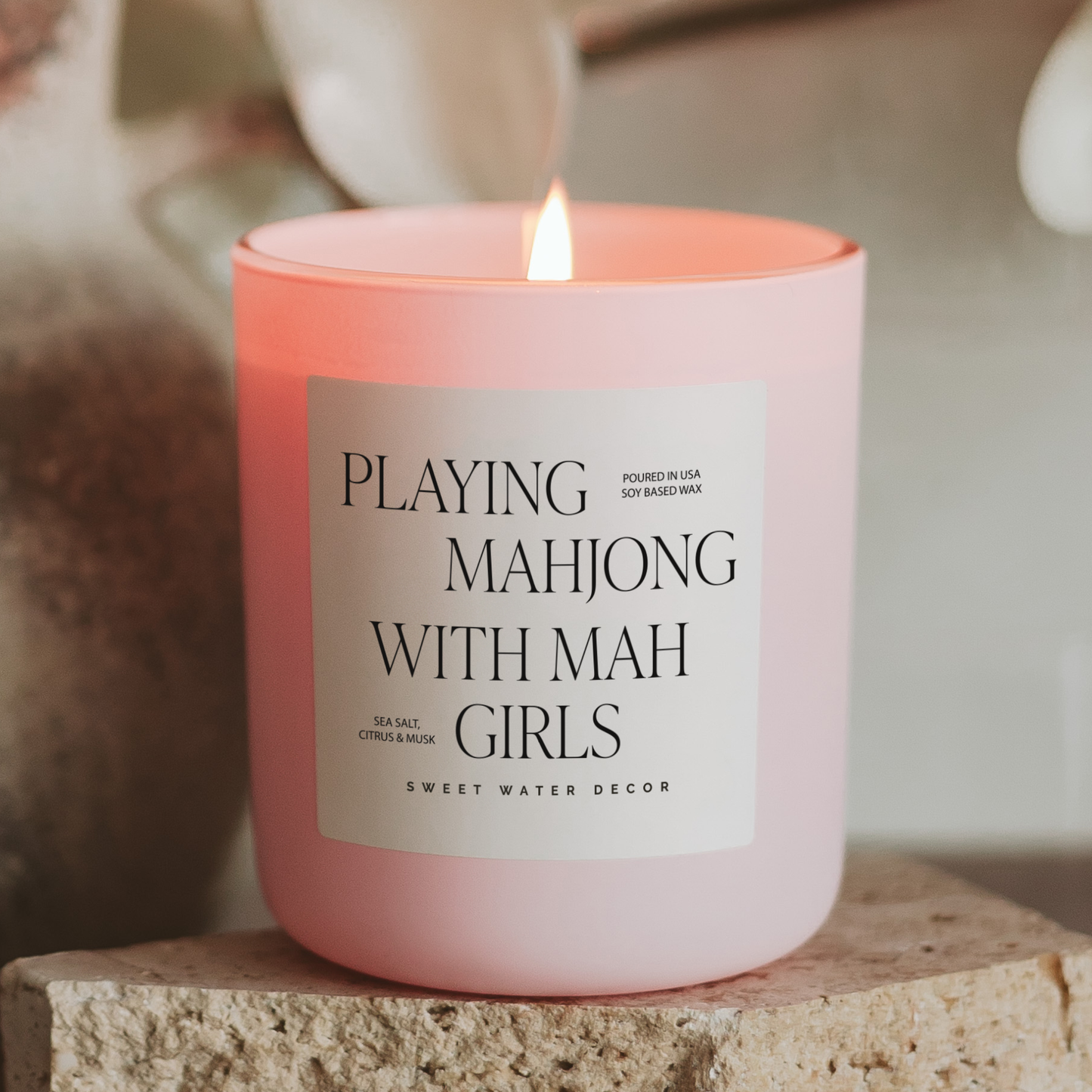 *EXCLUSIVE* Playing Mahjong with Mah Girls 15 oz Soy Candle - Bella Boutique
