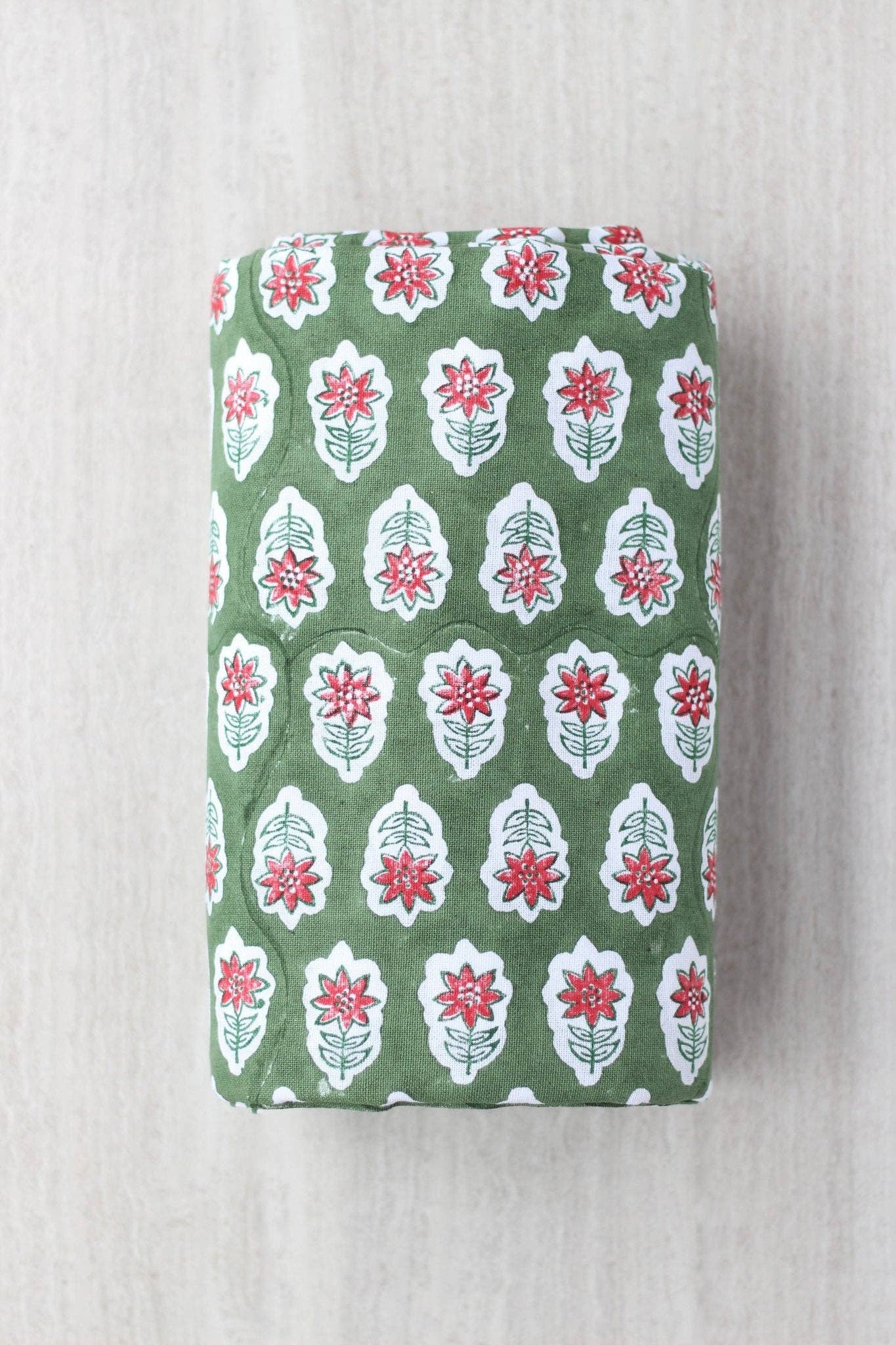 Table Throw - Christmas Lily - Sage & Red - Bella Boutique