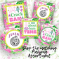 Mahjong Stemless 4 ct Set Wine Glasses "It's About Bam Time"