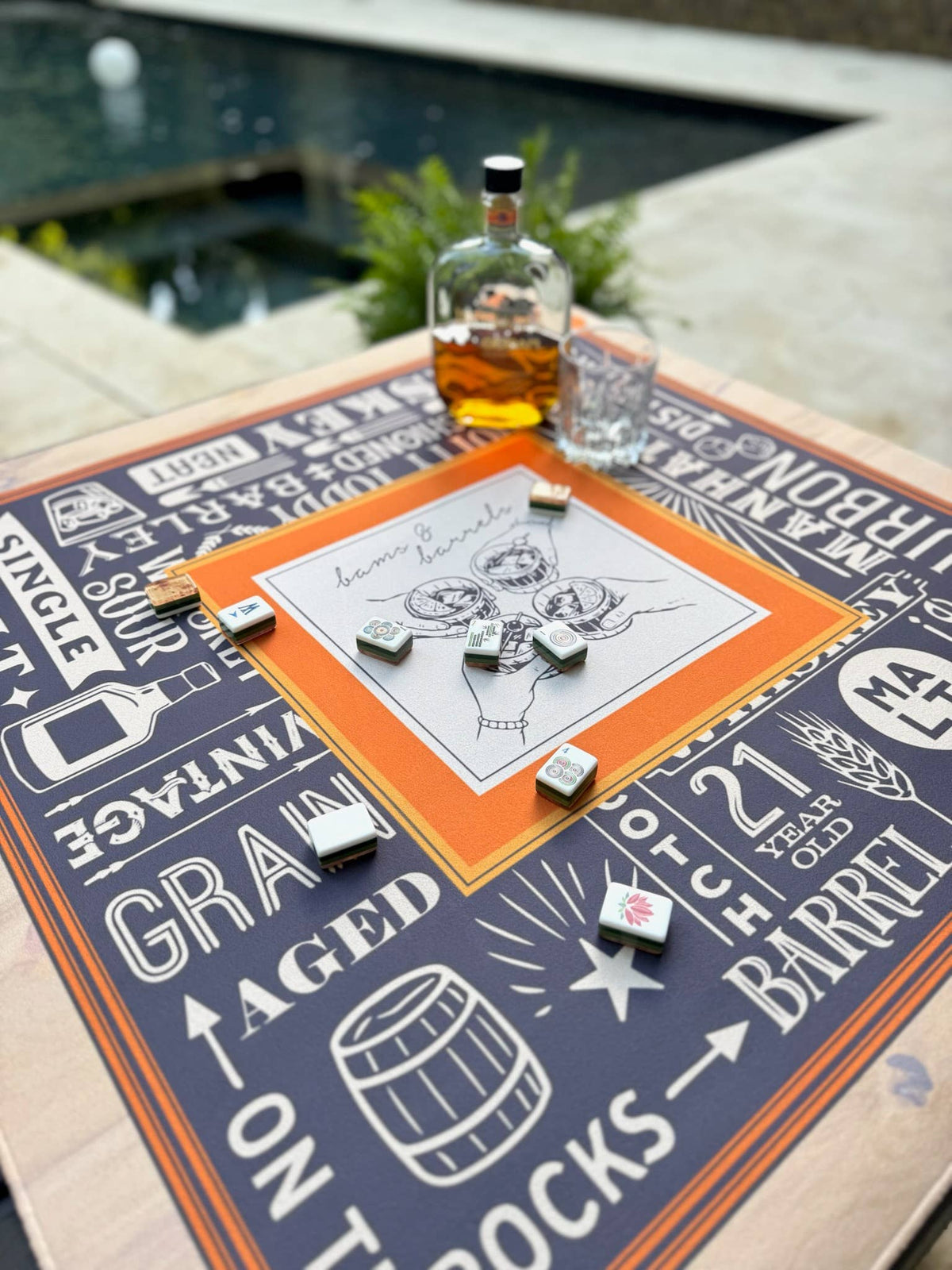 Bams & Barrels Mahjong Mat | Oak Room Whiskey - Bella Boutique