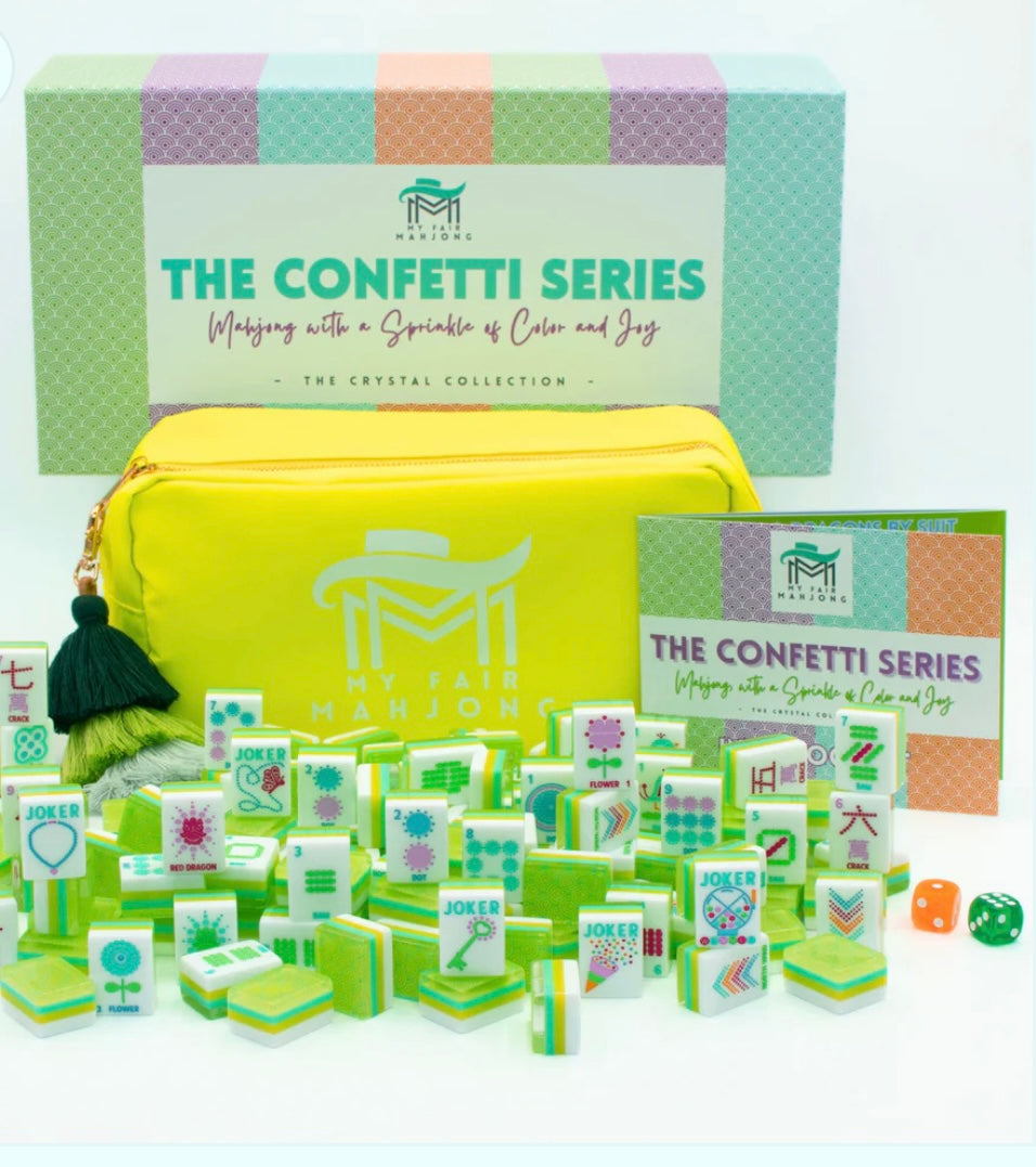 Crystal Confetti Citrus Green My Fair Mahjong Tiles