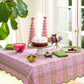 Rosemary Stripe Pink Square Game Tablecloth - Bella Boutique