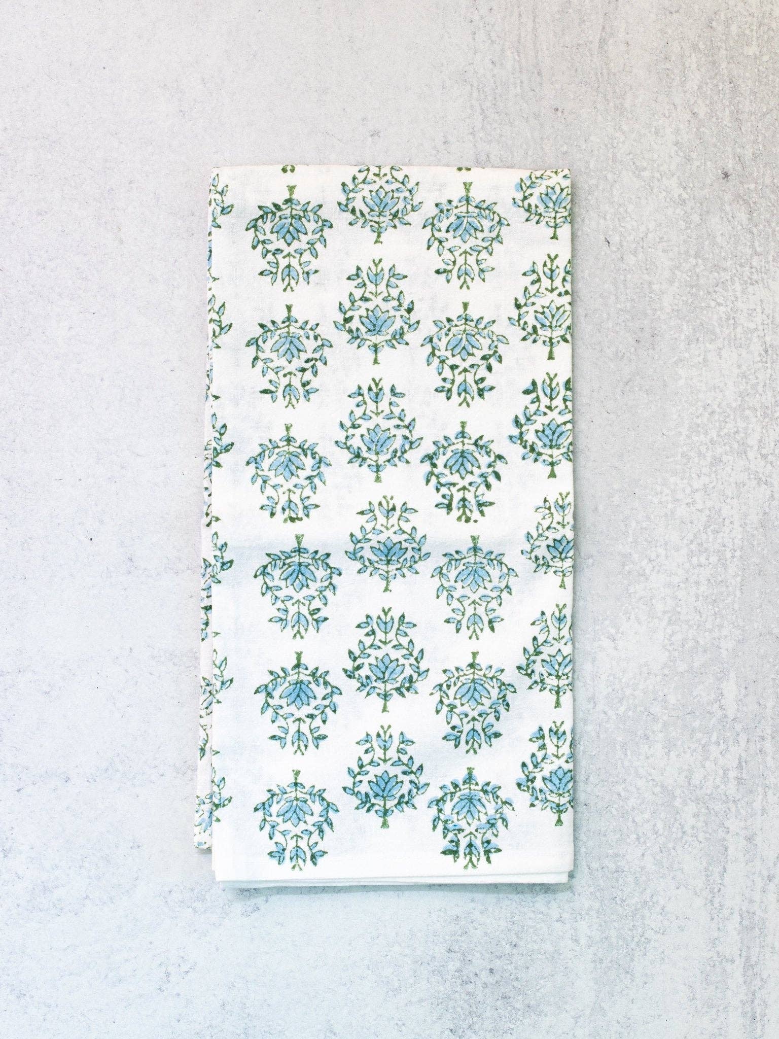 Tea Towel - Lotus, Sage & Uniform Blue - Bella Boutique