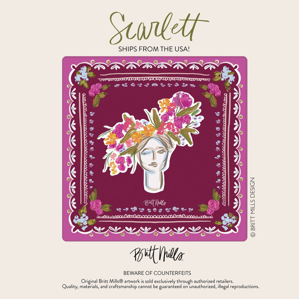 Scarlett Neoprene Mahjong Mat - Bella Boutique