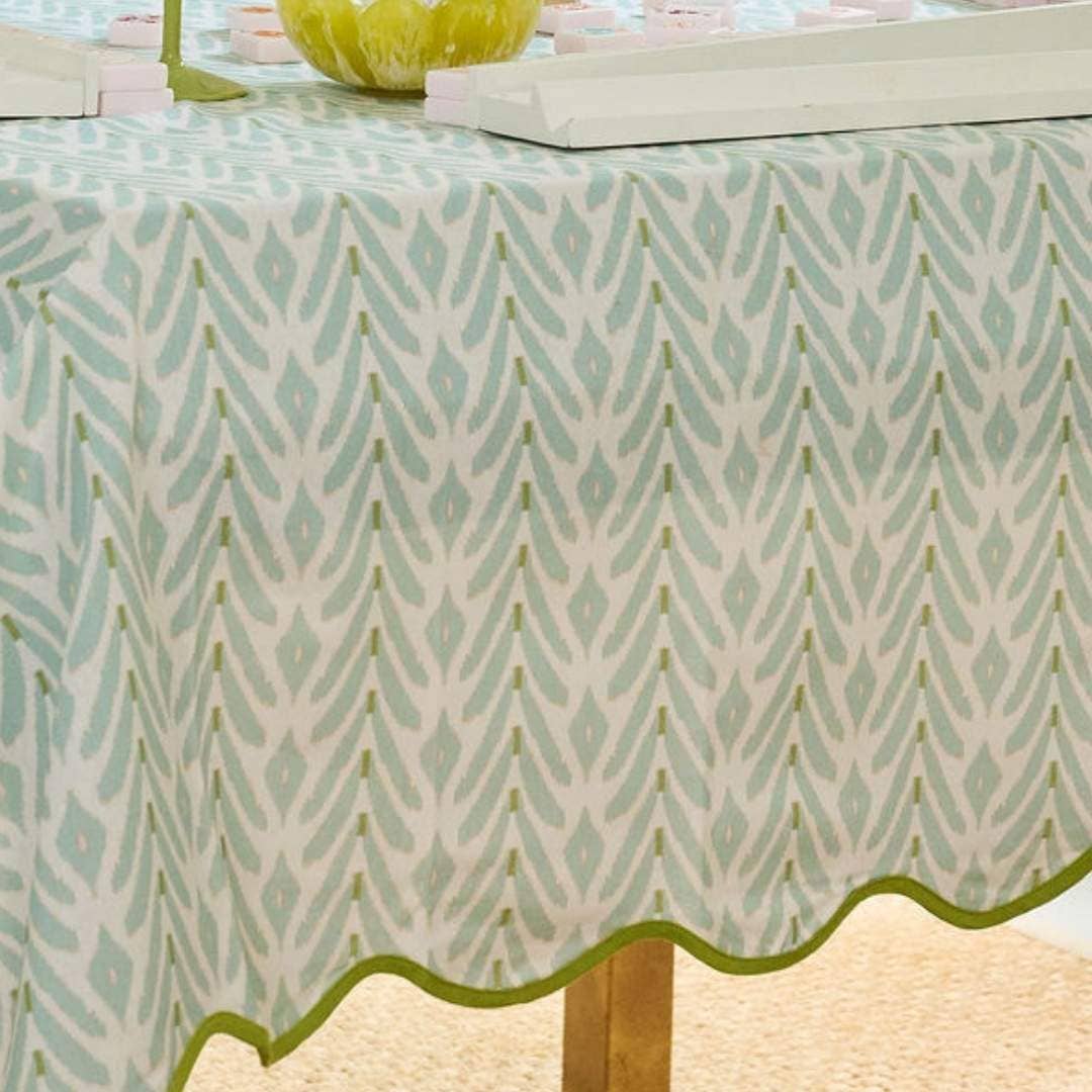 Petite Frond Blue Square Game Tablecloth - Bella Boutique