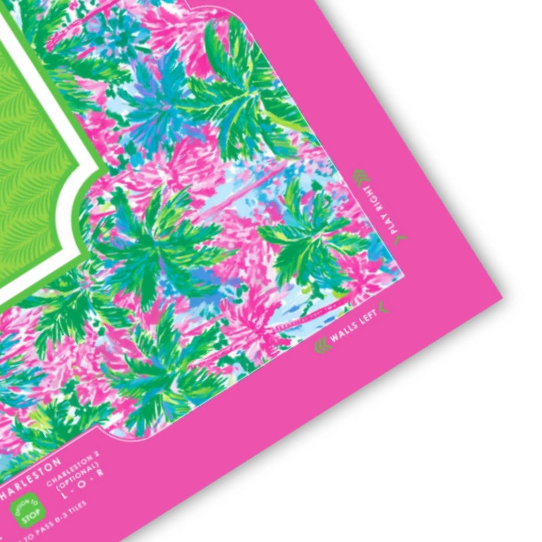 NEOPRENE Palm Beach Collection Mahjong Mat | Pink Blue Lime - Bella Boutique