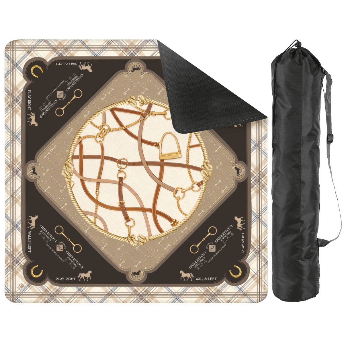 Saddles & Silk Mahjong Mat | The Equestrian Collection - Bella Boutique