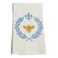 Towel - Bee on Laurel Wreath on white - Bella Boutique