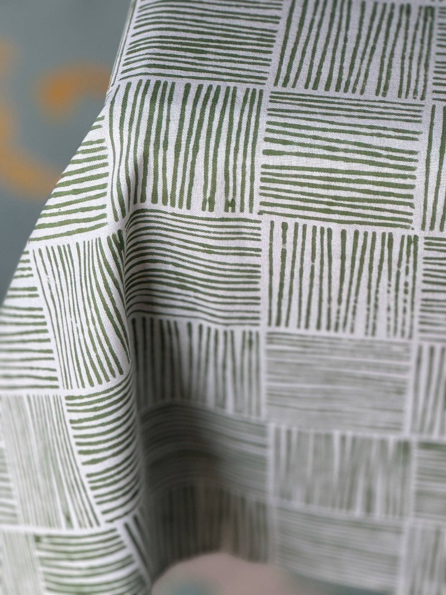 Table Throw - Striped, Sage - Bella Boutique