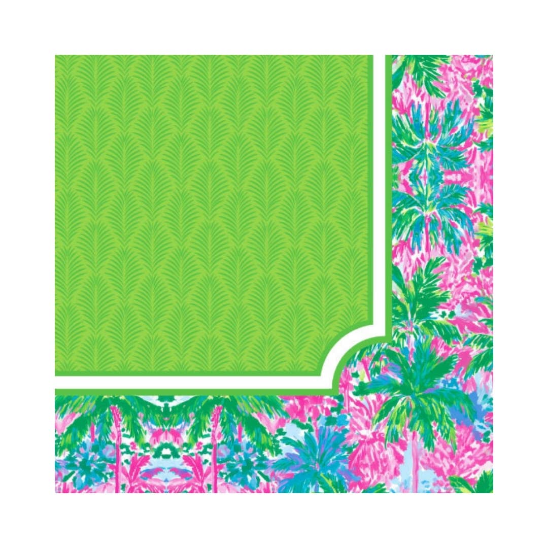 NEOPRENE Palm Beach Collection Mahjong Mat | Pink Blue Lime - Bella Boutique