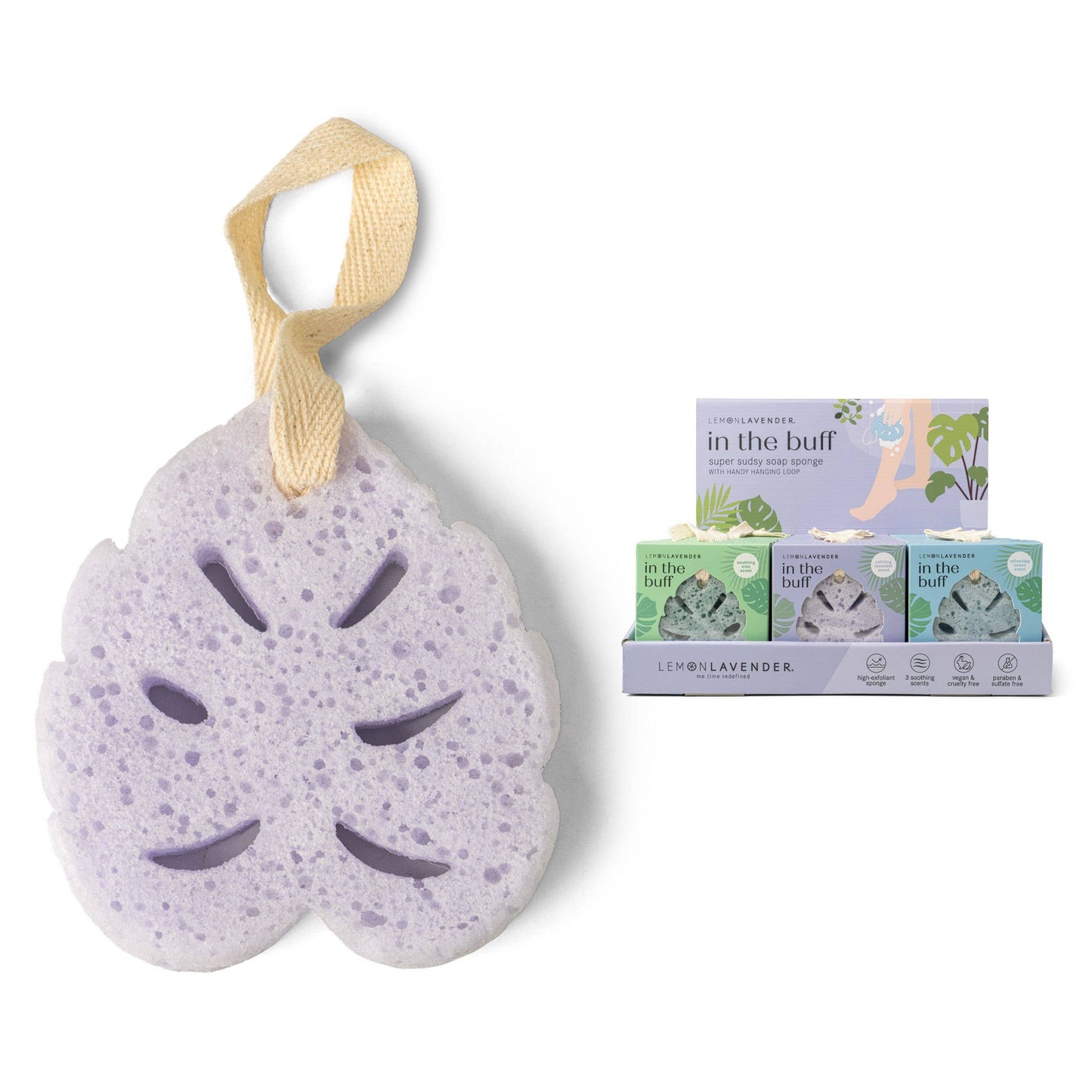 Lemon Lavender In The Buff Super Sudsy Soap Sponge - Bella Boutique