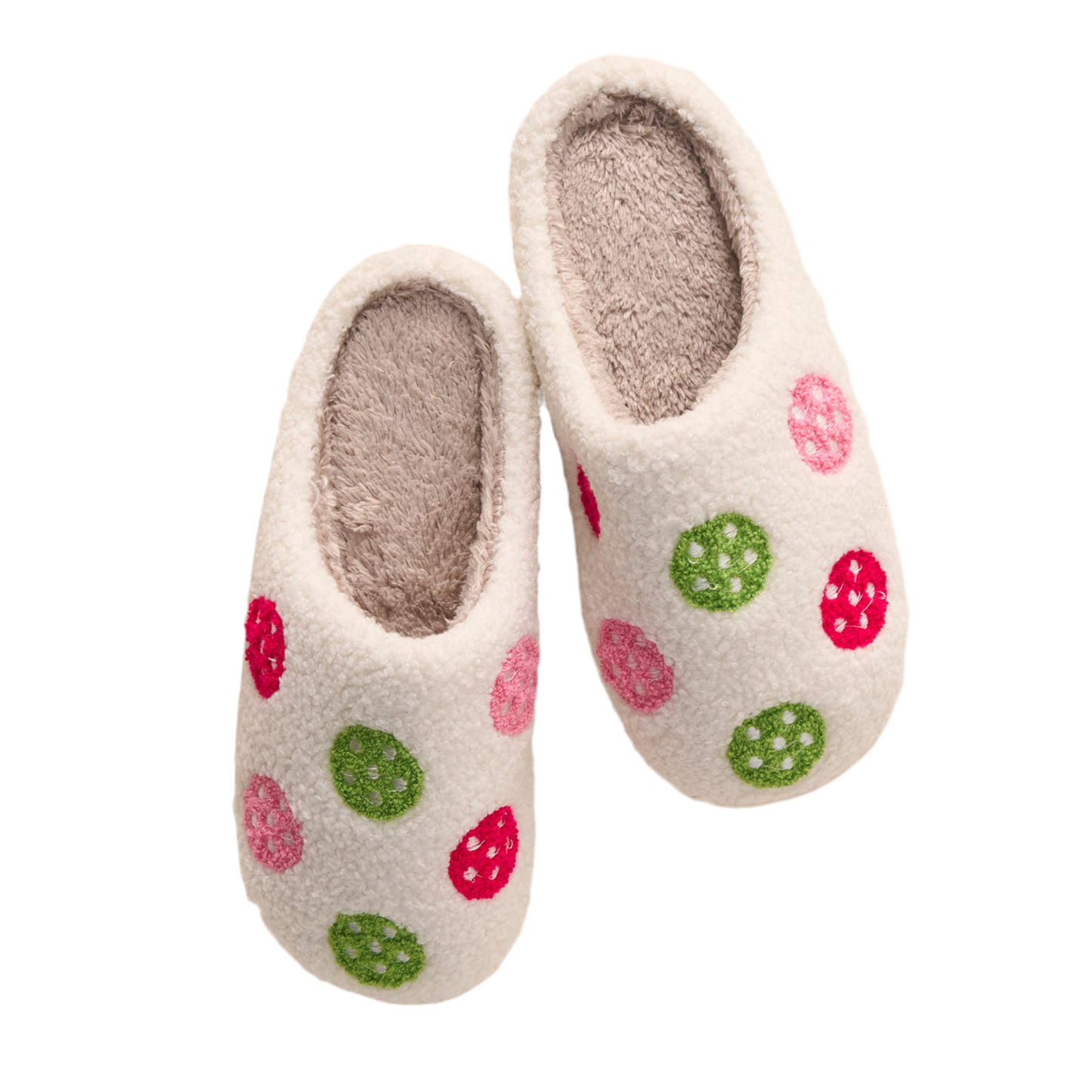 Fuzzy Slippers-Pickleball Balls M/L
