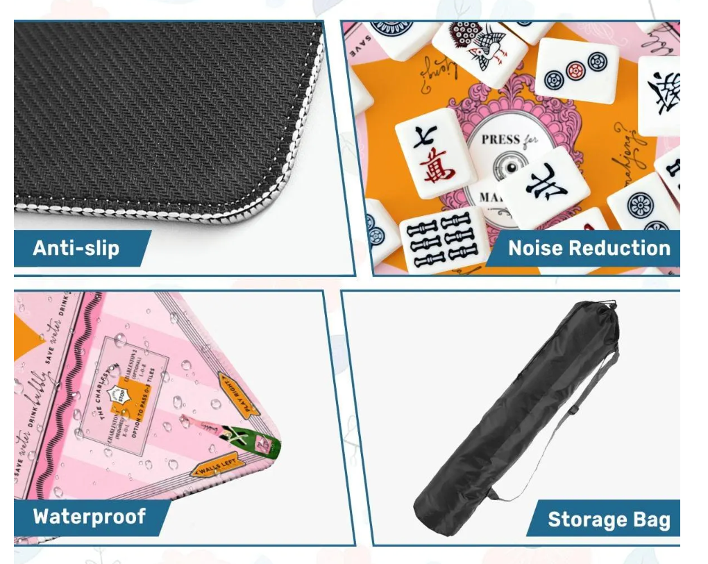 'Press for Mahjong' Mat | The Champagne & Mahj Collection - Bella Boutique