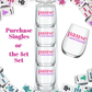 Mahjong Stemless 4 ct Set Wine Glasses "Pause Nevermind"