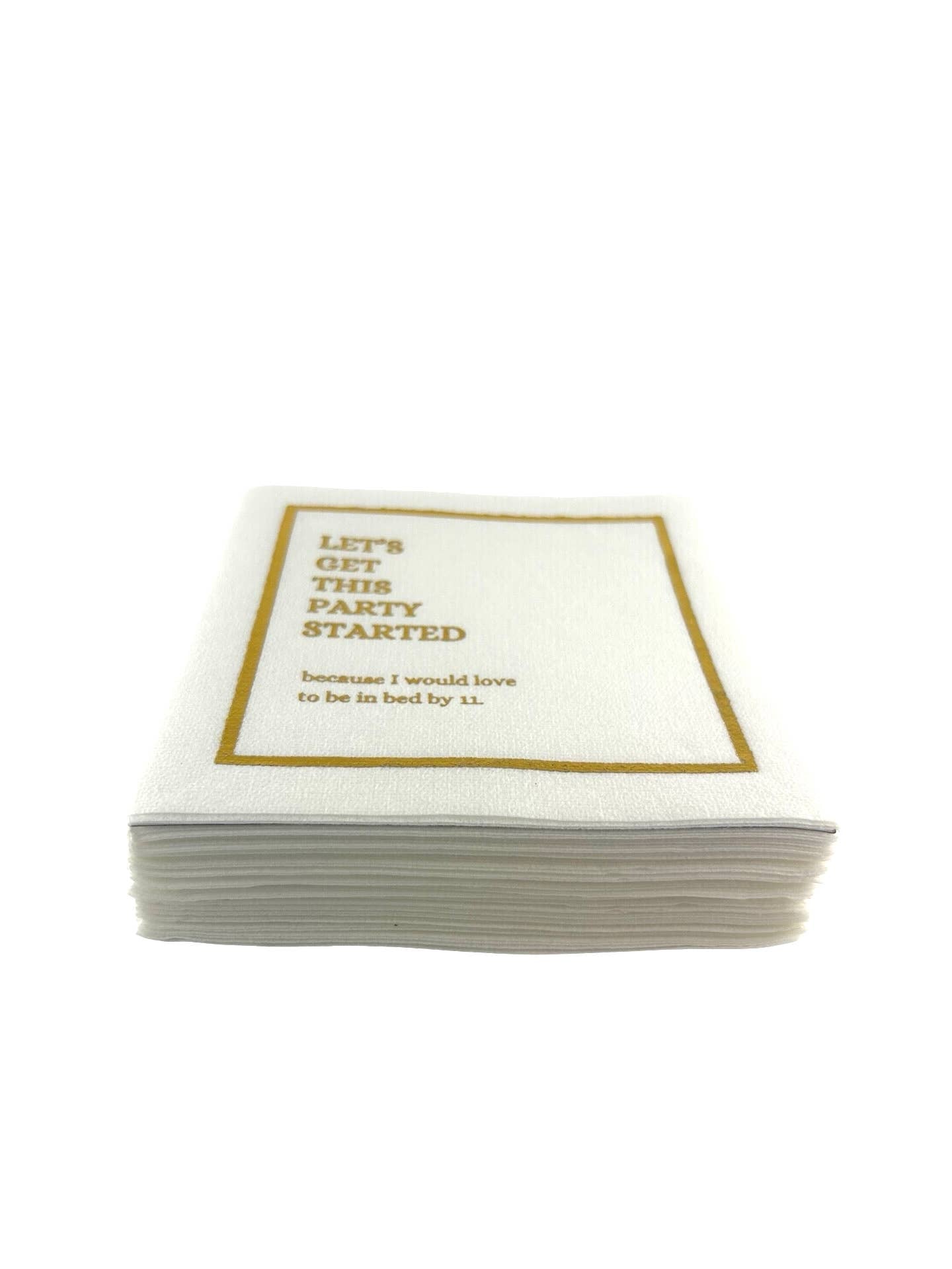 Linen-Feel Cocktail Napkins, Party Started - Bella Boutique