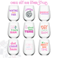 Mahjong Stemless 4 ct Set Wine Glasses "Pause Nevermind"