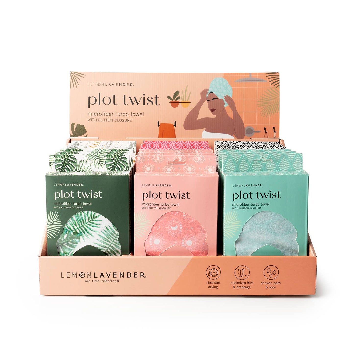 Lemon Lavender Plot Twist Turbo Towel Assortment - Bella Boutique