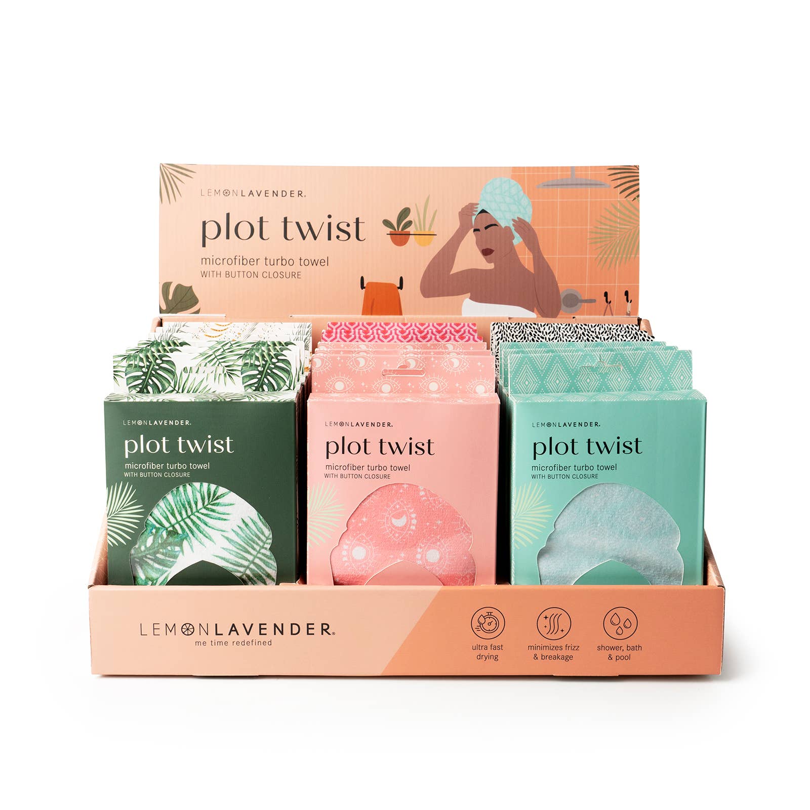 Lemon Lavender Plot Twist Turbo Towel Assortment - Bella Boutique