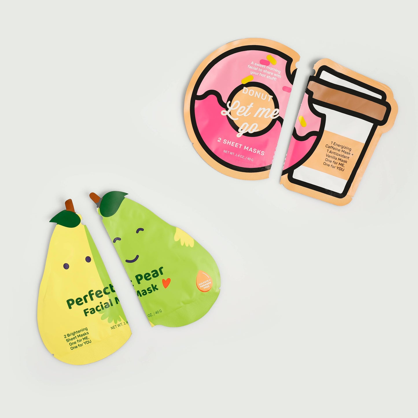 Donut Let Me Go & Perfect Pear Valentines' Face masks - 6 pk - Bella Boutique