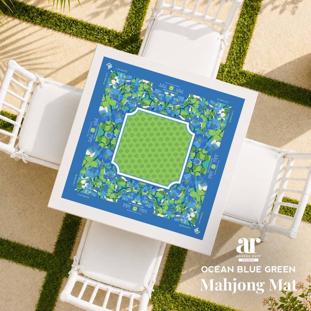 NEOPRENE Palm Beach Collection Mahjong Mat | Pink Blue Lime - Bella Boutique