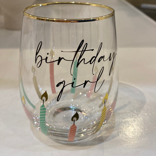 Birthday Stemless Glass