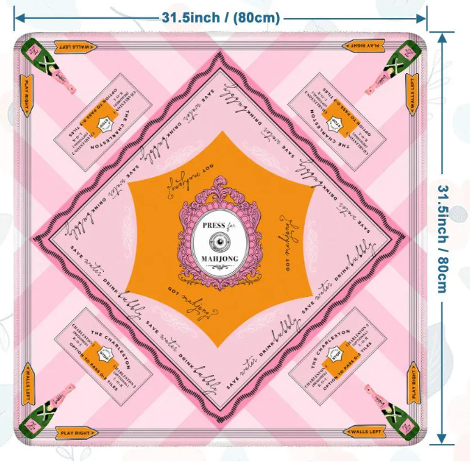'Press for Mahjong' Mat | The Champagne & Mahj Collection - Bella Boutique
