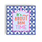 Mahjong "It's About Bam Time" Blue Tile 24ct Cocktail Napkin