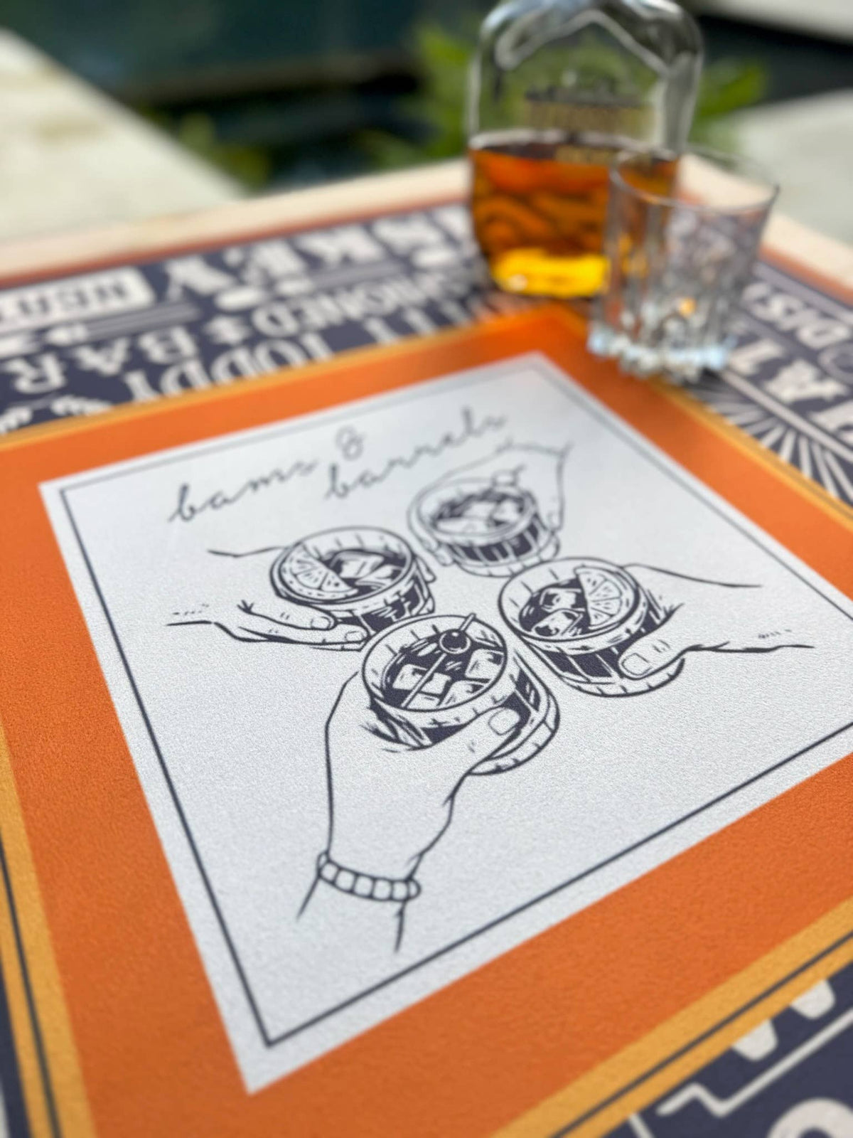 Bams & Barrels Mahjong Mat | Oak Room Whiskey - Bella Boutique