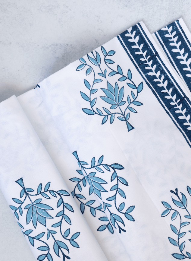 Table Throw - Lotus (Large), Uniform Blue & Navy - Bella Boutique