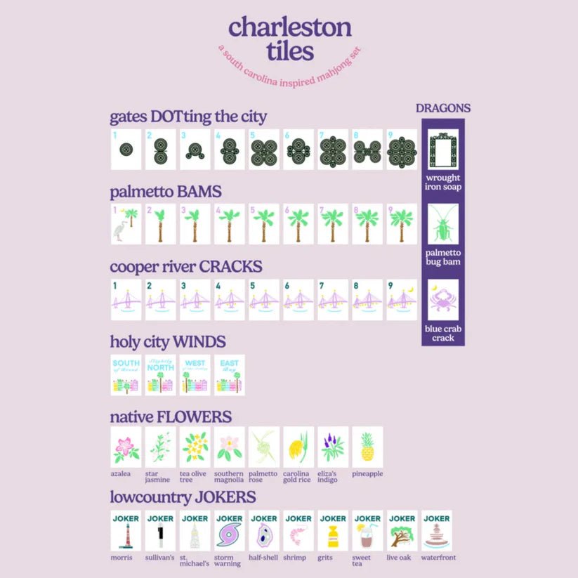 Charleston Middle and Main Mahjong Tiles - Bella Boutique