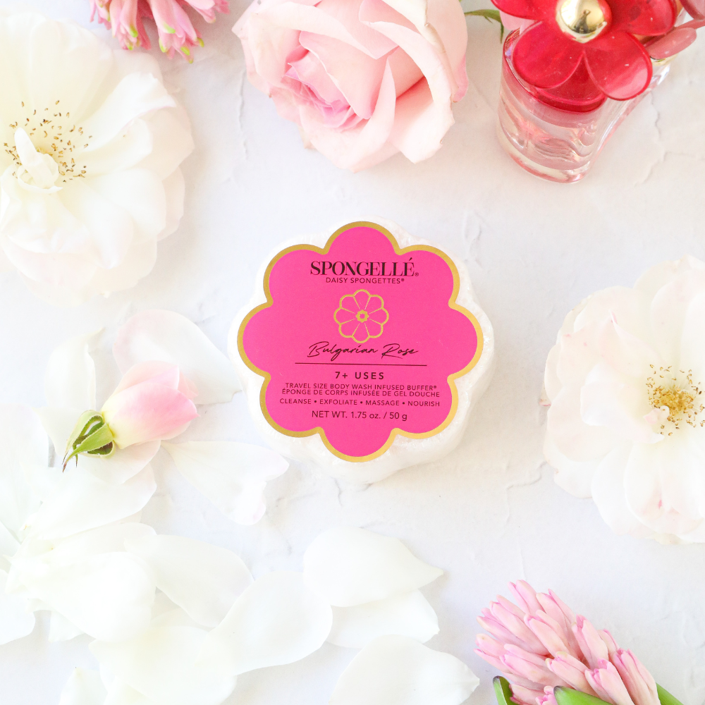 Bulgarian Rose Daisy Spongette  | Soap Sponge | Soap Buffer - Bella Boutique