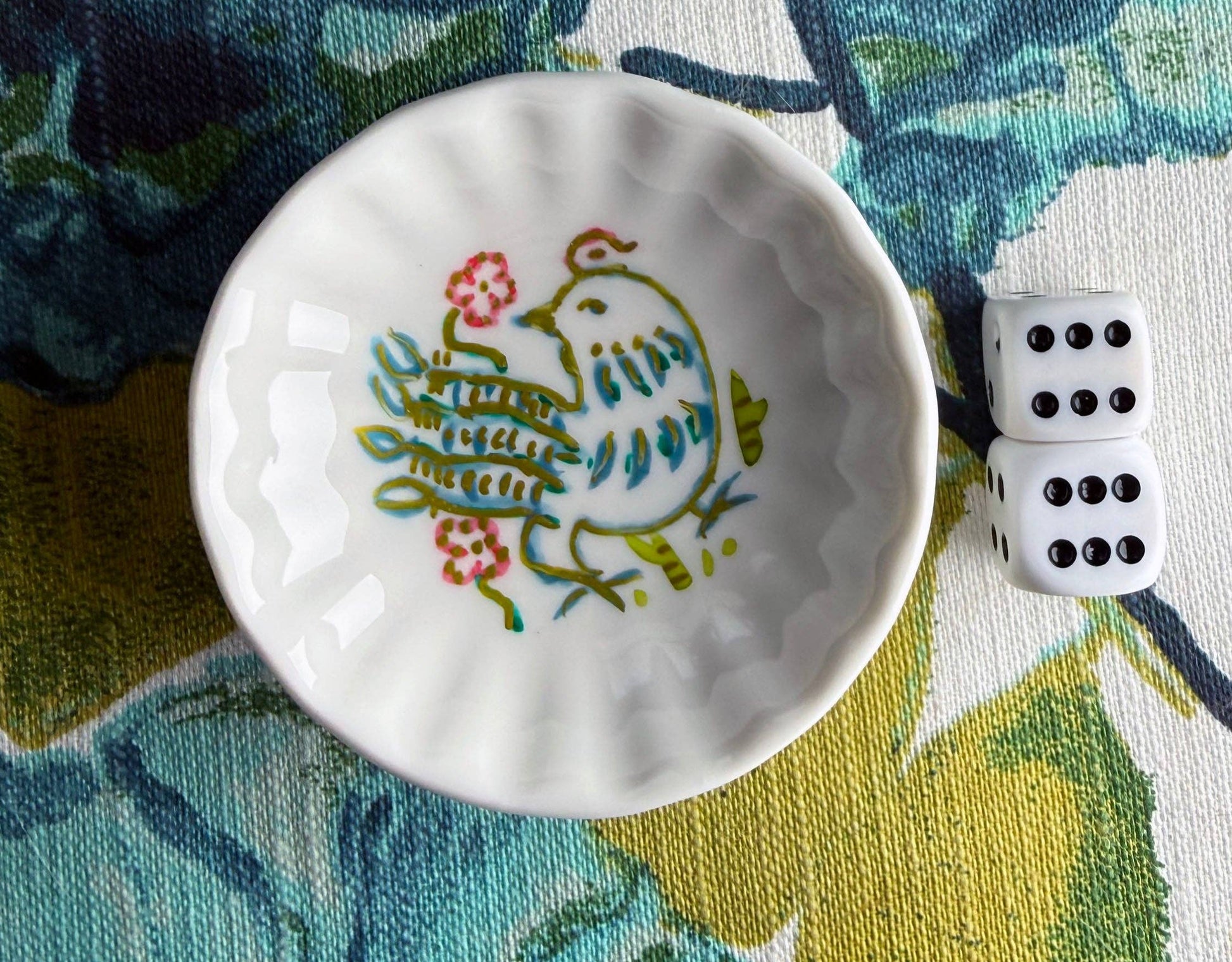 Lucky Chick Mahjong Dice Dish - Bella Boutique