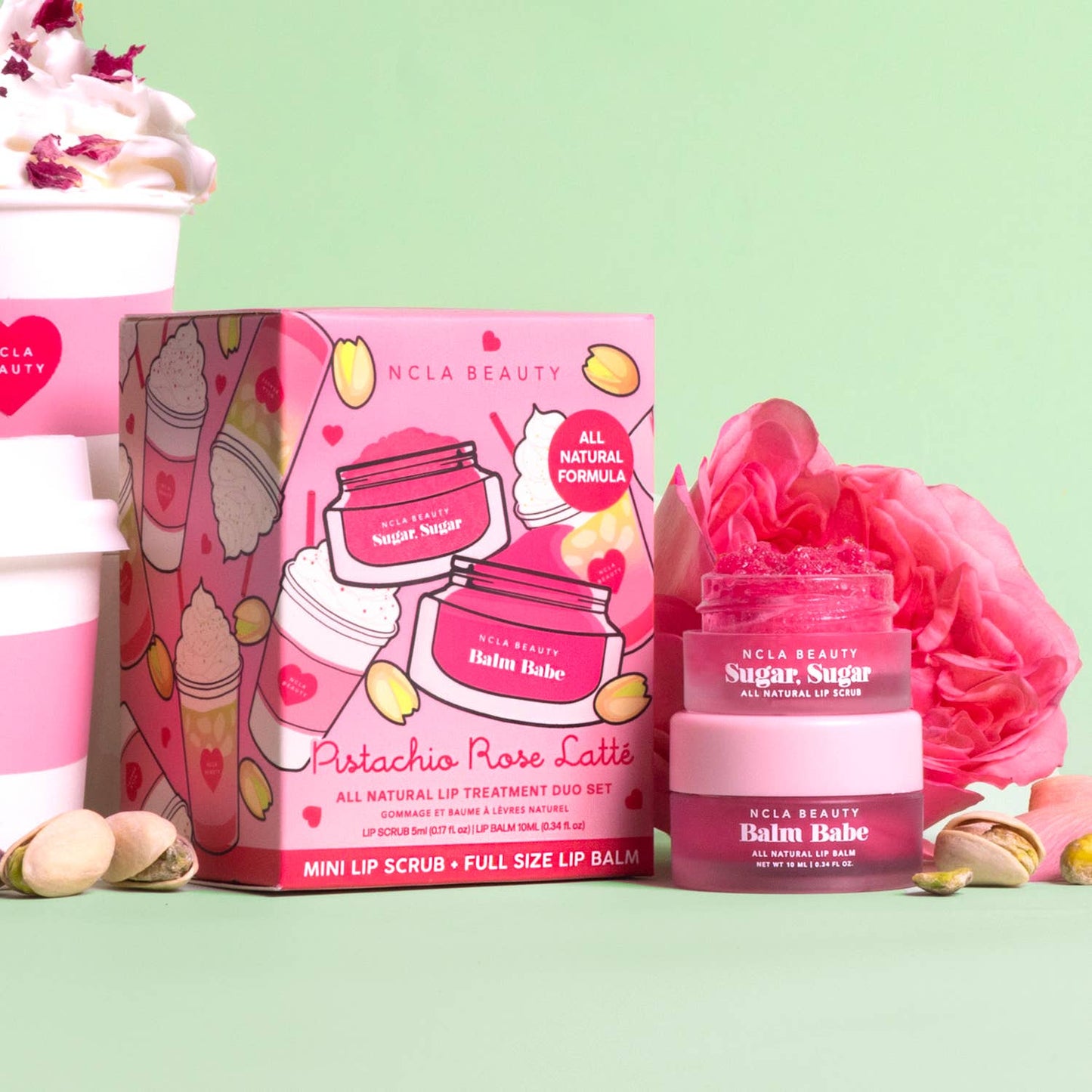 Pistachio Rose Latte Valentine's Day Lip Care Set - Bella Boutique