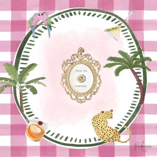 PINK GINGHAM-MAHJONG MAT (PREORDER)